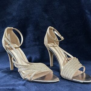 Taxi Fancy Gold Sparkle Heels